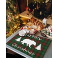 thumbnail image 2 of Merry Christmas Placemats Set of 8 Bear and Tree Red Green Buffalo Plaid Heat Insulation Washable Place Mats, Rustic Non-Slip Table Mats for Dining Table Party Kitchen Decor,13x19 Inch, 2 of 4