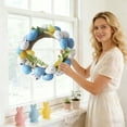 thumbnail image 4 of Easter Egg Shaped Rattan Wreath Decoration, 9.84 Inch Multicolor Party Garland for Door Wall and Holiday Seasonal Display, 1 Piece Decorative Ring, 4 of 6