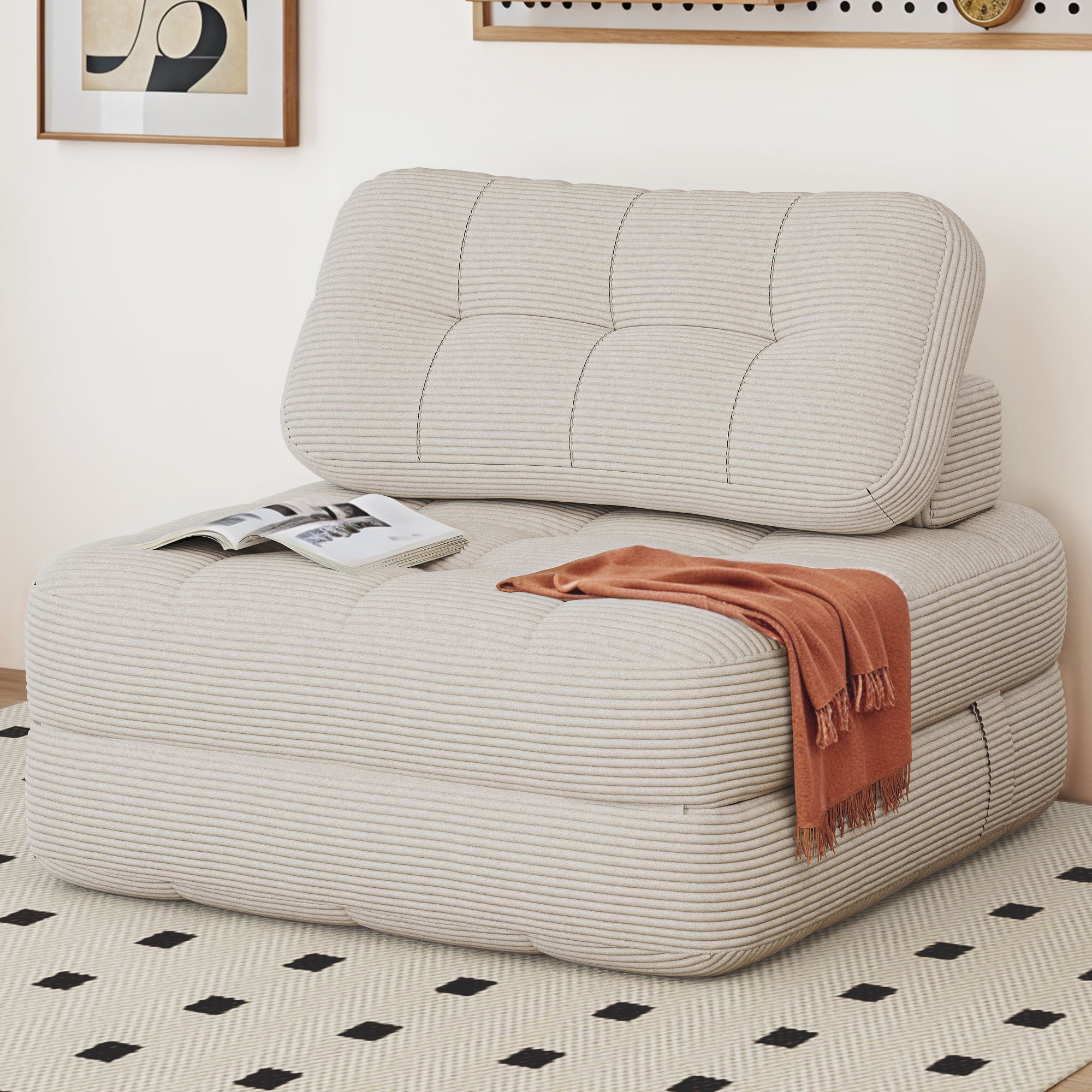DEXTRUS Folding Sofa Bed with Pillow, Convertible Sleeper Chair