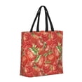 thumbnail image 2 of Sigee Strawberry Print Large Capacity Zippered Tote Bag - Durable, Stylish and Versatile for Everyday Use, 2 of 9