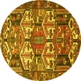 thumbnail image 1 of Ahgly Company Machine Washable Indoor Round Persian Yellow Traditional Area Rugs, 3' Round, 1 of 4