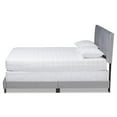 thumbnail image 4 of Bowery Hill Velvet King Size Panel Bed w/ Tufted Headboard in Gray/Black, 4 of 10