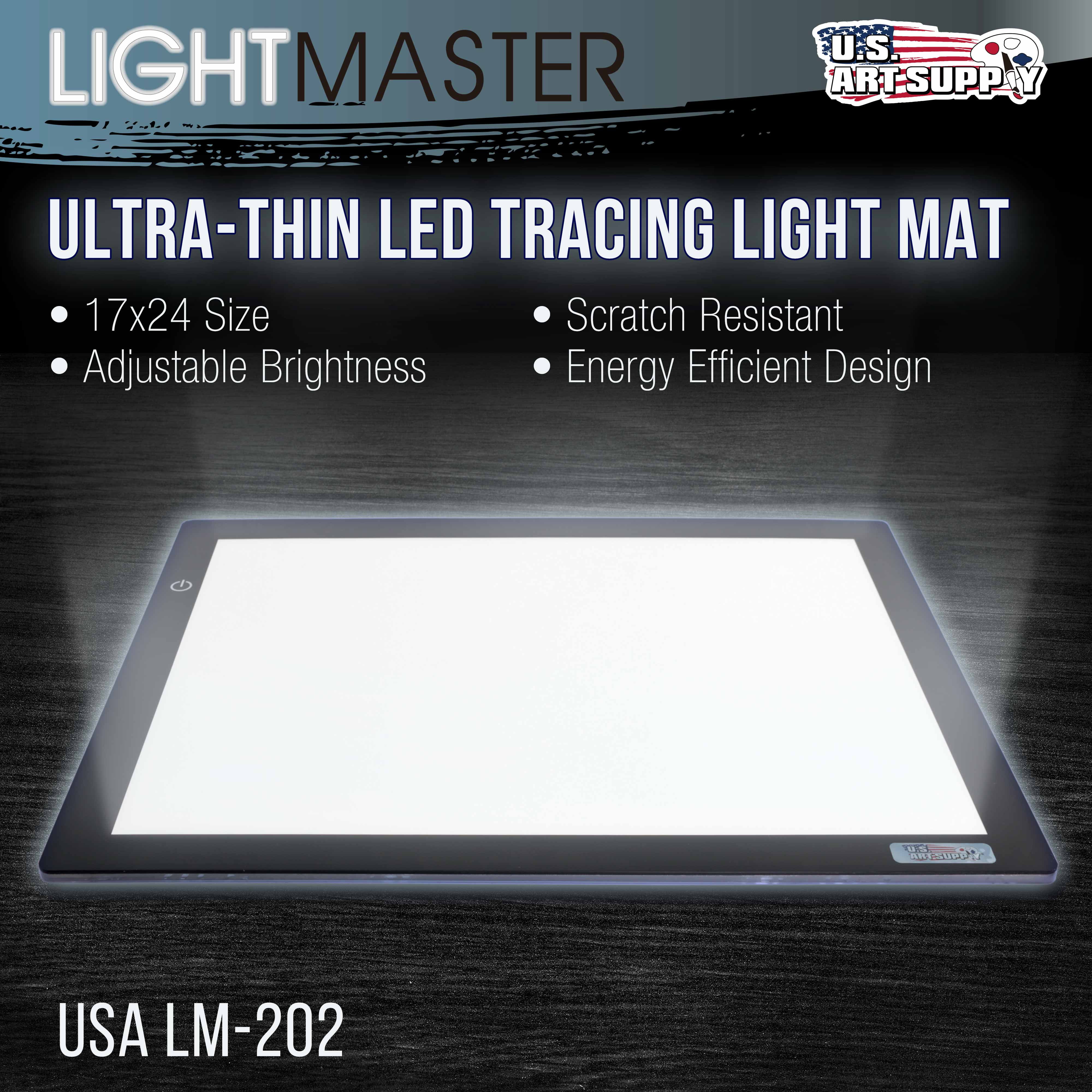 US ART SUPPLY Lightmaster Jumbo 32.5 Diagonal Extra Large(A2) 17 x24 LED  Lightbox Board- 12-Volt Super-Bright Ultra-