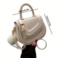 thumbnail image 3 of PU Leather Mini Shoulder Bag With Pendant, Cute Crossbody Handbag, Women Top Handle Saddle Bag, Flap Purse, 3 of 6