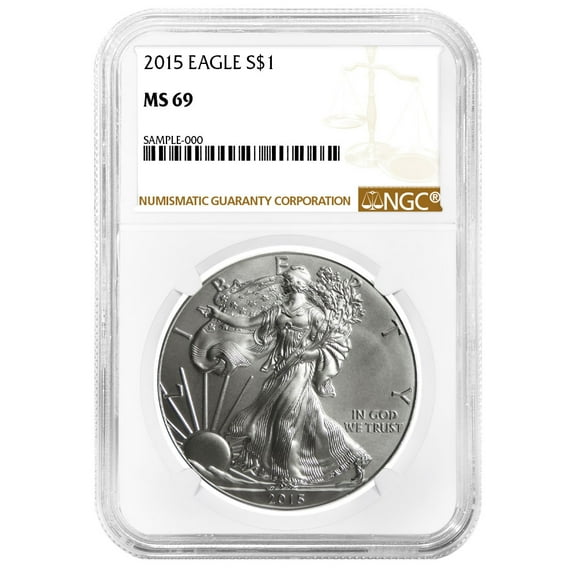 2015 $1 American Silver Eagle NGC MS69 Brown Label