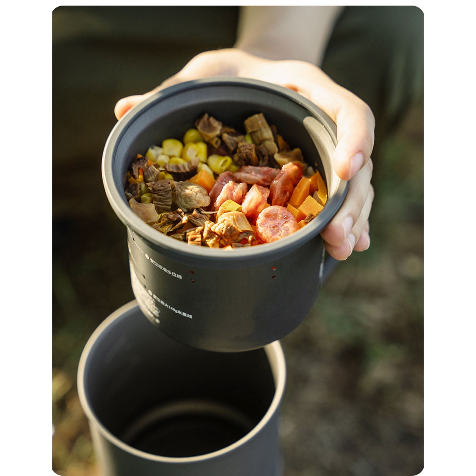 Portable Rice Cooker Pots for Camping Hiking Fast 25Minute Cooking Pressure Aluminum Outdoor Cookware Multifunctional Use