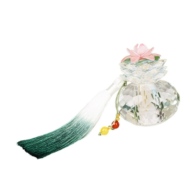 Adornos de cristal de flores para coche, adorno de escritorio, accesorios elegantes para el interior. con borlas