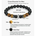 thumbnail image 2 of Kingswick Cross Bracelet, Bracelets for Men, Christian Gifts for Men Christmas Religious Confirmation Birthday Mens Valentines Day Gifts Him Easter Basket Stuffers Adults Teens Boys, 2 of 8