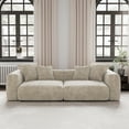 thumbnail image 5 of Magic Home Convertible Sectional Sofa Modular Couch,Modern Corduroy Sofa with Pillows for Living Room,Apartment and Small Space,2-Seat Sofa,Beige, 5 of 15