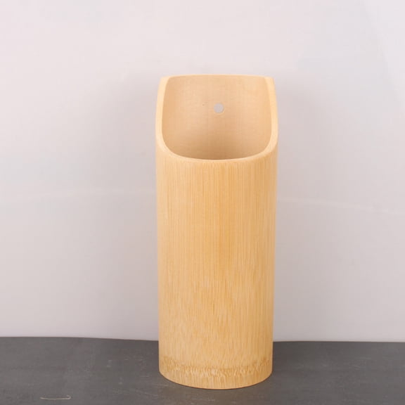 RENACLIPY Bamboo Kitchen Utensil Canister Cutlery Container for Daily Use Light Yellow