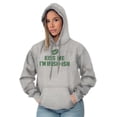 thumbnail image 4 of Funny St Patricks Kiss Me Not Irish Hoodie Sweatshirt Women Brisco Brands M, 4 of 5