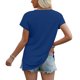 thumbnail image 5 of Tops de Manga Corta para las Mujeres Suelto Ajuste Cuello en V Manga Raglan Hendidura, Moda Blusa Sólida para el Hogar Y Diario, 5 of 8