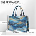 thumbnail image 3 of Large Capacity Tote Bag,Blue White Gold Marble Pattern Handbag Fashion Luxury Tote Bag,15.7"x13"x 5.1" Inches,Laptop Compatible, 3 of 6
