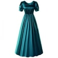thumbnail image 1 of Women Vintage Solid Color Fashion Middle Ages Short-Sleeved Gothic Dress, 1 of 4