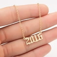 thumbnail image 3 of OPOLSKI 1980-2019 Birth Year Number Charm Pendant Stainless Steel Chain Necklace Golden 2016#, 3 of 8
