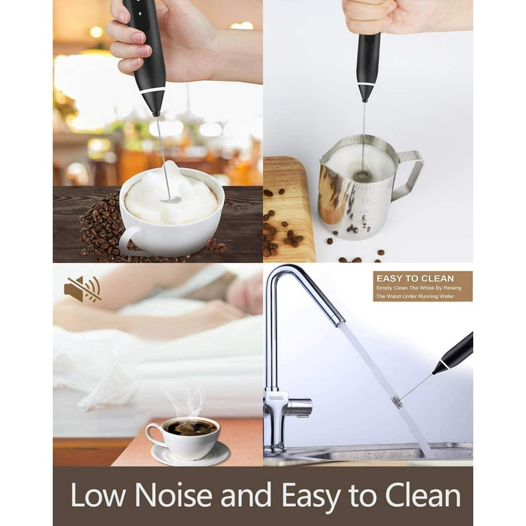 YUSWKO Rechargeable Milk Frother Handheld with 3 Heads, Silver Coffee  Electric Whisk Drink Foam Mixer, Mini Hand Stirrer with 3 Speeds Adjustable  for Latte, Cappuccino, Hot Chocolate, Egg - Yahoo Shopping