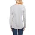 thumbnail image 2 of EFINNY Women's Zipper Front Long Sleeve T-shirt Casual Crew Neck Top Embroidered Letter Pattern Blouse Shirt, 2 of 10