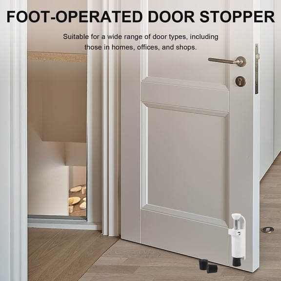 CRILSTYLEO 5Pcs Practical Door Stopper with Rubber Head Black for Home Use and Noise Reduction