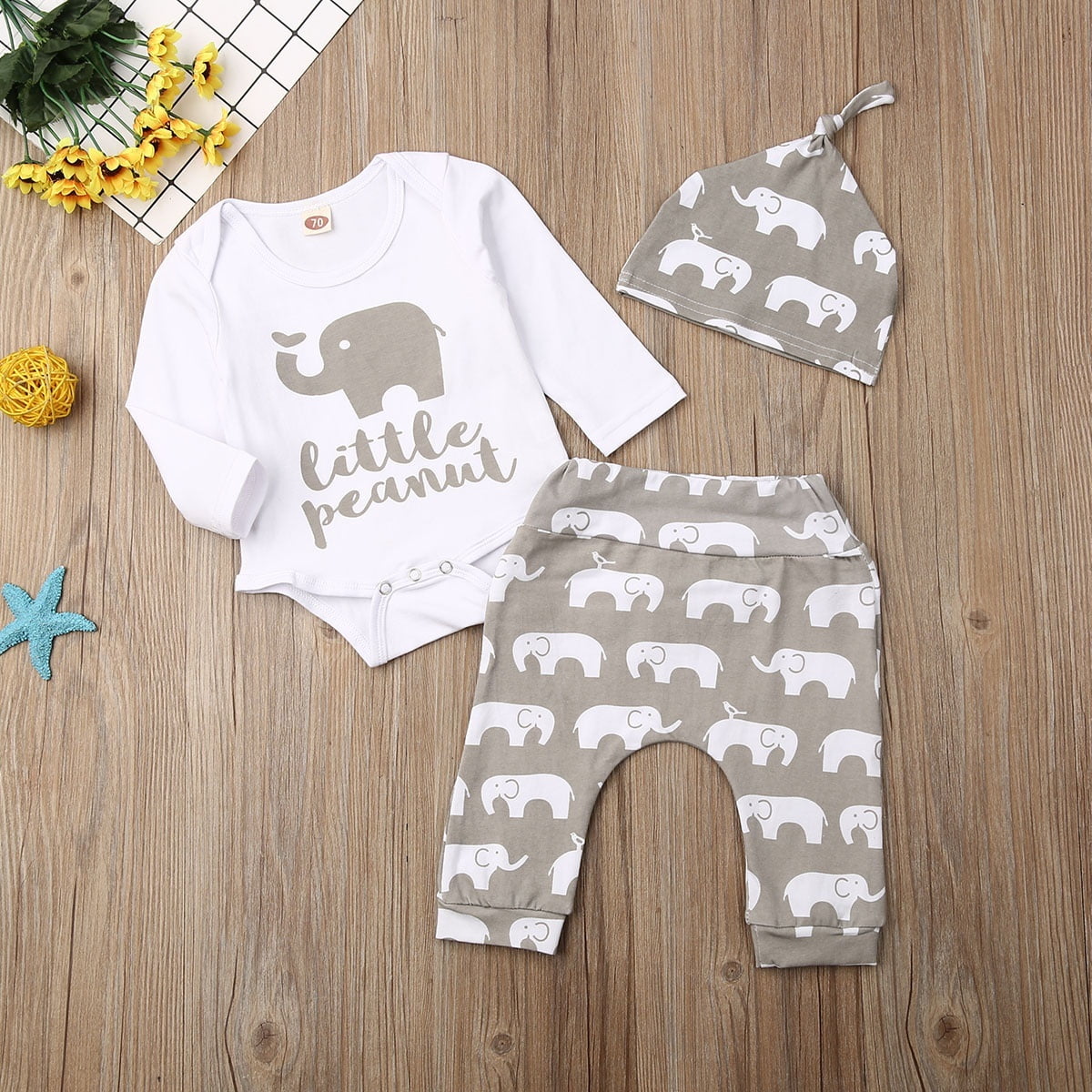 baby girl clothes with elephants on them