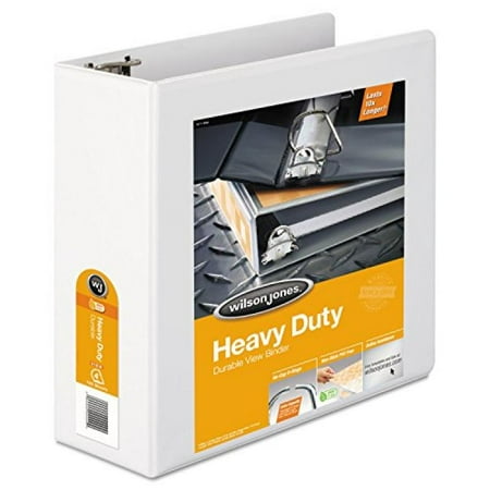 wilson jones heavy duty vinyl view binder 4 inch white each wlj
