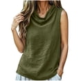 thumbnail image 2 of Omexry Tank Top Fashion Women's Casual Comfortable Solid Sleeveless Cowl Neck Blouse Tank Tops, 2 of 9