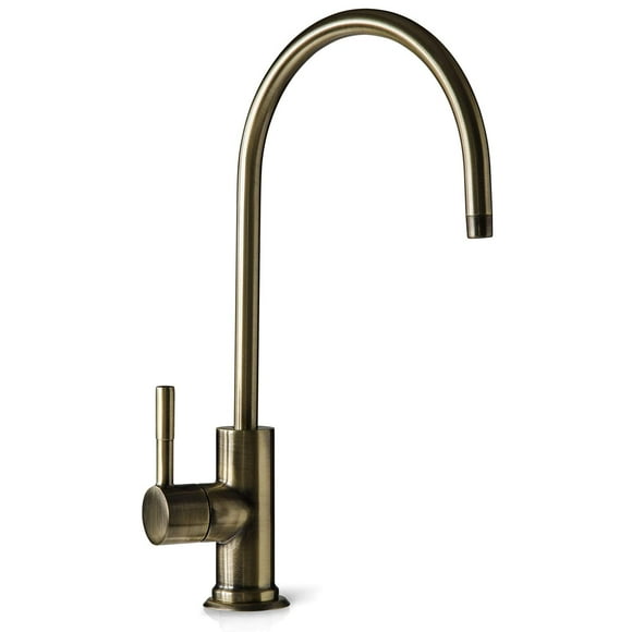 iSpring GA1-AB Robinet de Cuisine Contemporain Robuste à Bec Haut pour Évier de Bar Sans Espace d'Air, Laiton Antique
