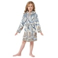 thumbnail image 6 of FORMRS Niños Bathrobe Unisex Hooded Robe Soft Plush Pajamas Sleepwear, Size 10-12T, Blue Snowy Mountain, 6 of 7