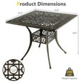 thumbnail image 6 of Resenkos 35.4 Inch Aluminum Patio Square Dining Table with Umbrella Hole,Patio Dining Table for Outside Patio, Metal, Bronze, 6 of 7
