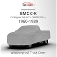 thumbnail image 2 of Weatherproof Truck Cover Compatible with 1960-1989 GMC C-K Regular Cab & Camper Shell - 5L Outdoor & Indoor - Protect from Rain, Snow, Hail, Sun - Theft Cable Lock, Bag & Wind Straps, 2 of 9