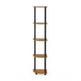 thumbnail image 4 of Furinno 11.6 W x 11.6 D x 57.7 H 5-Shelf Corner Display Freestanding Shelving Unit, Light Cherry and Black, 4 of 7