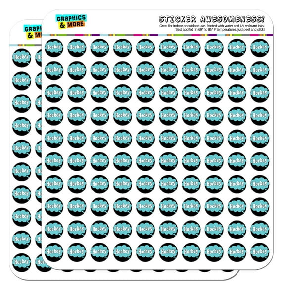 Dreaming of Hockey Blue 1/2" (0.5") Scrapbooking Crafting Stickers