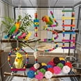 thumbnail image 4 of Pet Bird Toys Bird Cage Toys Set with Swings, Bells, Ladders, and Wood Blocks for Small Medium Parrots Rkxzt, 4 of 8