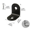 thumbnail image 2 of 20 x 20mm Angle Bracket Stainless Steel Black L Shaped Angle Brackets Corner Braces with Screws, 15pcs, 2 of 7