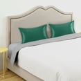 thumbnail image 5 of Haosy Satin Pillowcase for Hair and Skin Standard Cooling Silk Pillow Case with Envelope Closure Dark Green 20"x26", 5 of 9
