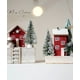 thumbnail image 1 of Decoración de mesa de madera de la cabaña roja de Navidad | Miniatura de la Casa de Nieve | Acento rústico de la aldea invernal | Tejado nevado detallado | Centro de mesa de la repisa navideña, 1 of 5