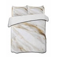 thumbnail image 2 of Abstract White Gold Full Size Down Alternative Comforter, Lightweight Comforter Quilt Bedding Set with Pillow Shams Simple Marble Geometric All Seasons Bed Comforter Duvet Insert 78"x90", 2 of 7