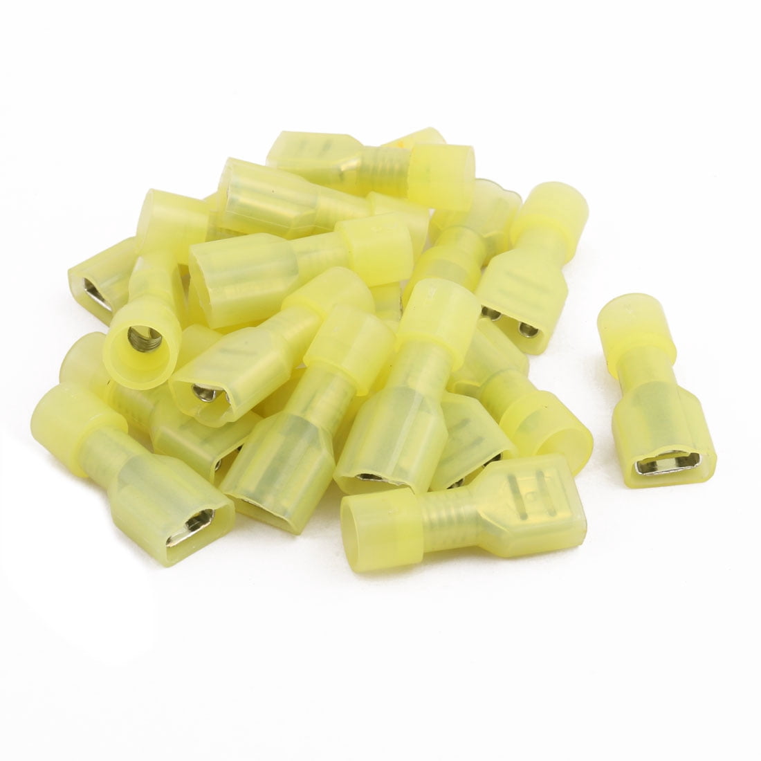 Uxcell 6.3mm Female Spade Crimp Terminals - 10 Pack, Gold Tone, For 2.4mm Cable