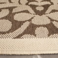 thumbnail image 3 of Safavieh Courtyard Jessie Damask Indoor/Outdoor Area Rug, Brown/Natural, 6'7" x 6'7" Round, 3 of 8