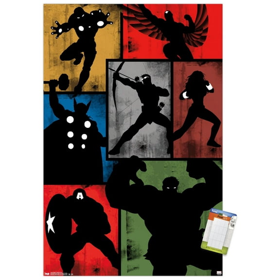 Marvel Comics - Avengers - Simplistic Grid Wall Poster, 14.725" x 22.375"