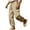 Khaki, variant on Mgmyaa Men's Cargo Pants Solid Drawstring Elastic Waist Casual Pants with Pockets