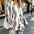 thumbnail image 5 of Boho Tops for Women Sawvnm Women Fashion Plus-Size V-Neck Long Sleeved Printing Top XL, 5 of 7