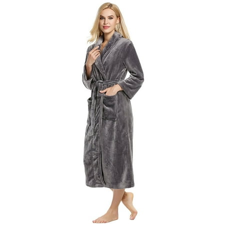 Girls Fleece Shawl Collar Robe - Ladies Robe - Plush Fleece – Kimono Wrap – Spa Bathrobe Women, Girls