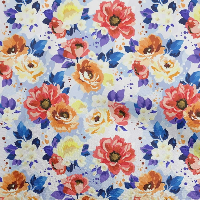 oneOone Silk Tabby Red Fabric Florals Craft Projects Decor Fabric Printed By The Yard 42 Inch Wide-F2