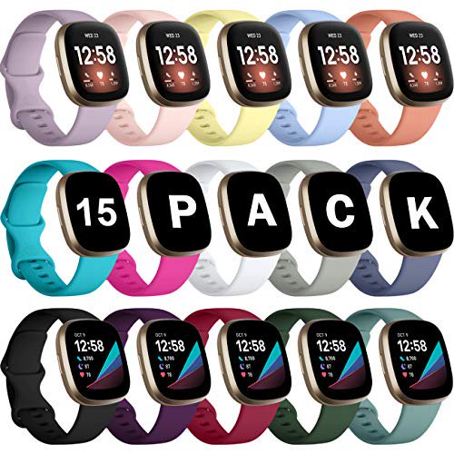 GEAK 15 Pack Bands Compatible with Fitbit Versa 3/Fitbit Sense Bands
