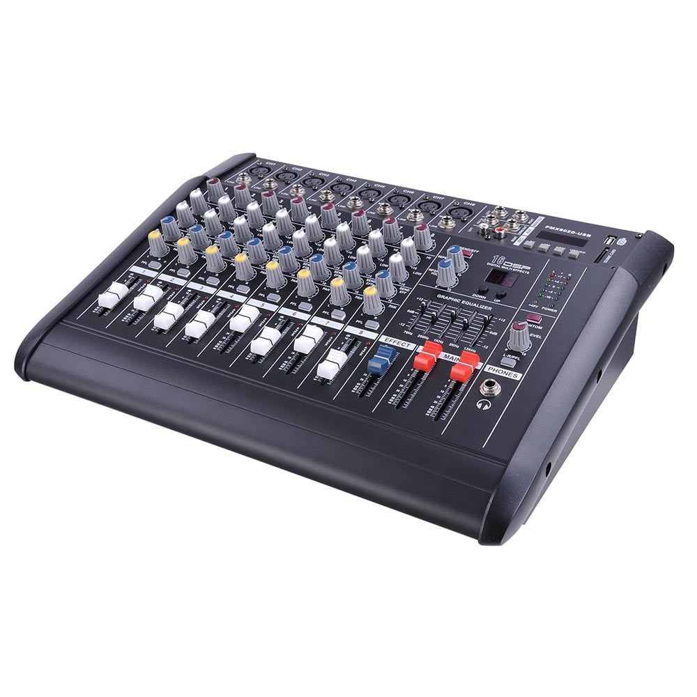 AW 4 Channel Professional Powered Mixer with USB Slot Power Mixing 110V 