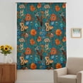 thumbnail image 3 of Orange Green Spring Floral Sheer Curtains 45 Inches Long, Vintage Botanical Summer Flower Light Filering Curtains, Breathable Simi Curtain Privacy Drapes for Kitchen Bathroom Small Window Treatment, 3 of 9