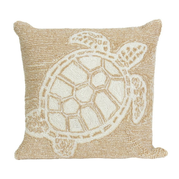 Liora Manne Frontporch Turtle Indoor Outdoor Decorative Pillow Neutral