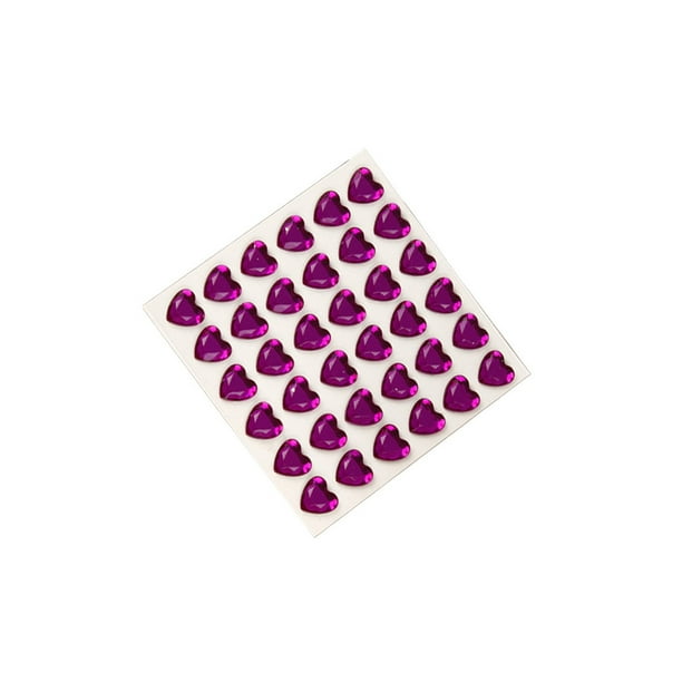 Inteprter 10 hojas de pegatinas de diamantes de imitación, decoraciones, calcomanías acrílicas, manualidades tridimensionales, pegatinas para uñas, Artesanía Morado oscuro Inteprter HA062096-15B
