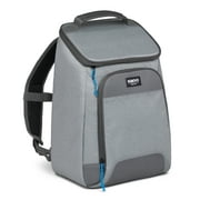 Igloo Laguna Soft Sided Cooler Backpack, 24 Can Capacity, Gray Twill with Ibiza Blue