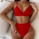 thumbnail image 2 of Bikini sexy de color sólido con cintura dividida para mujer a la moda Fridja  nalpqowj20499, 2 of 4